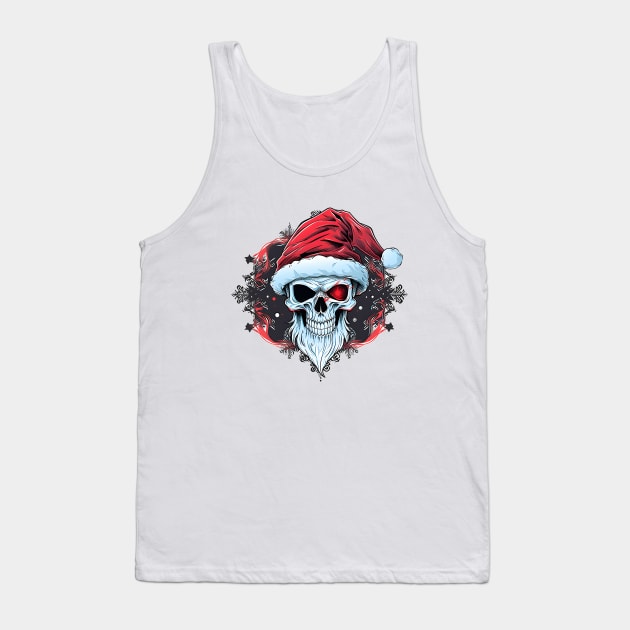 Christmas Celebration with a Skull Twist Tank Top by ragil_studio